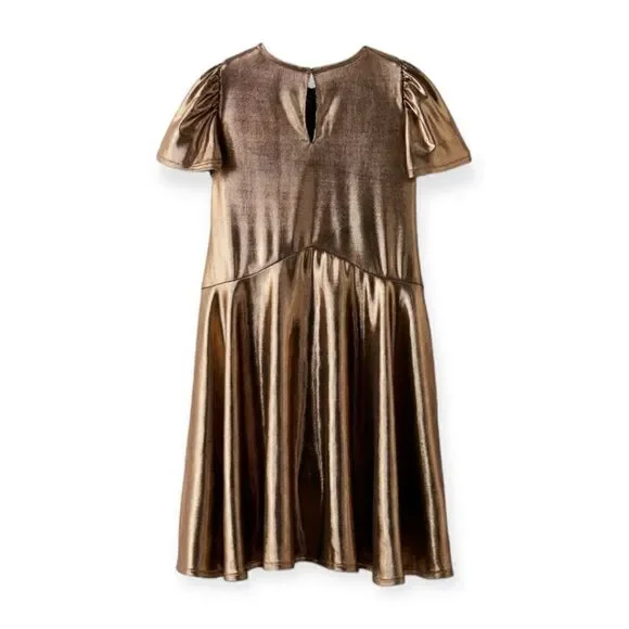 ZARA Kids | Golden | METALLIC DRESS - Picture 3 of 6